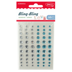 Diamante autoadezive Bling Bling - alb albastru