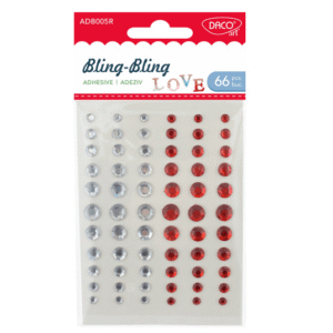 Diamante autoadezive Bling Bling - alb rosu