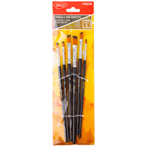 Pensule par sintetic Daco varf oblic 6 buc