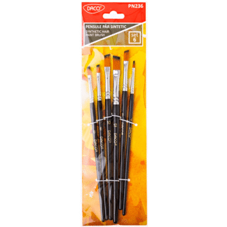 Pensule par sintetic Daco varf oblic 6 buc