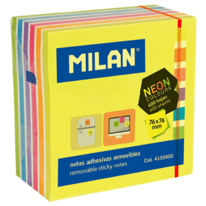 Cub notes cu adeziv Milan 76x76mm 6 culori