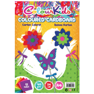 Carton colorat asortat A4 160g 12 culori 24 coli