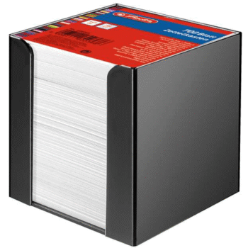 Cub hartie Herlitz 9X9X9cm cu suport negru