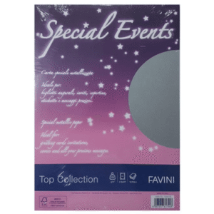 Carton metalizat A4 250g 10 coli Favini - argintiu