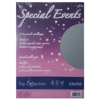 Carton metalizat A4 250g 10 coli Favini - argintiu