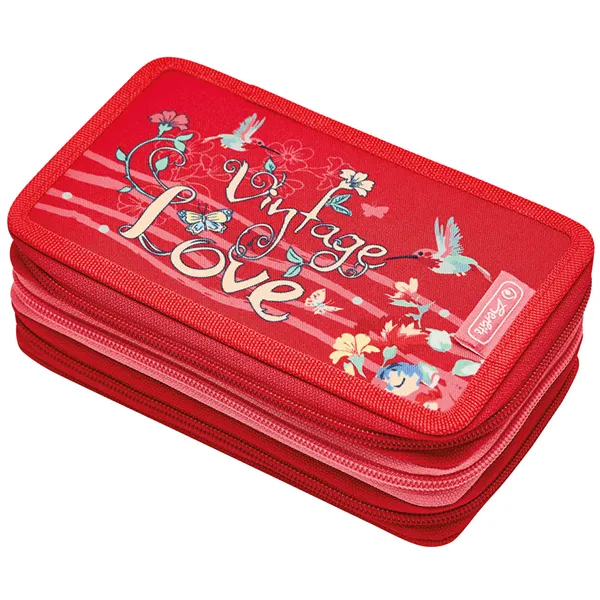 Penar echipat Herlitz 3 fermoare Vintage Love Penar echipat Herlitz 3 fermoare Vintage Love