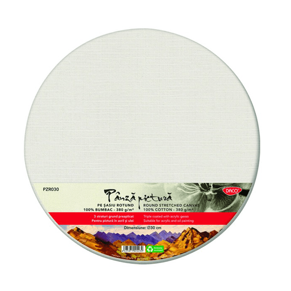 Panza pictura pe sasiu rotund Daco 380g 30 cm Panza pictura pe sasiu rotund Daco 380g 30 cm