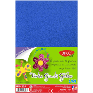 Hartie gumata glitter autoadeziva Uni DacoArt - Albastra