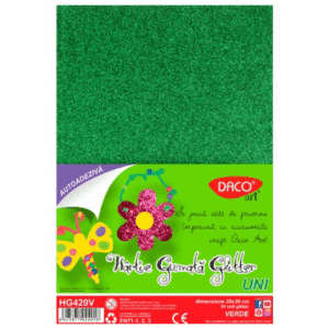 Hartie gumata glitter autoadeziva Uni DacoArt - Verde