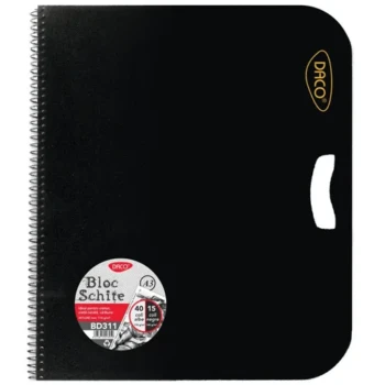 Bloc schite A3 Alb-Negru coperta plastic cu maner