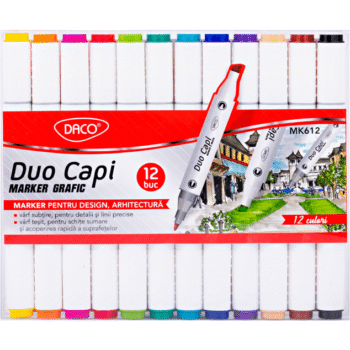 Marker grafic 12 culori Duo Capi Daco