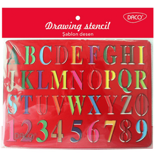 Sablon desen Alfabet Daco