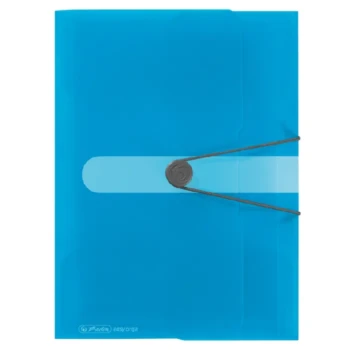 Mapa plastic buton cu elastic A4 30mm Herlitz EOTG - Albastru Transparent