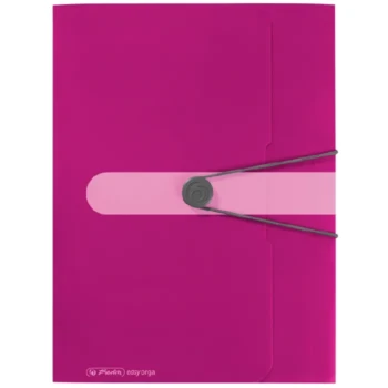 Mapa plastic buton cu elastic A4 30mm Herlitz EOTG - Roz Opac