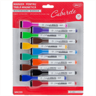 Marker tabla magnetica Daco 12 culori MK220