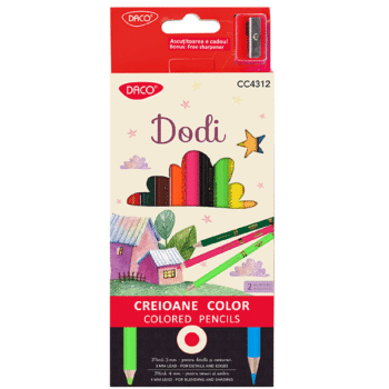 Creioane colorate Dodi Daco 12 culori 2 duritati