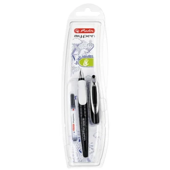 Stilou stangaci Herlitz My.Pen Negru-Alb + rezerva
