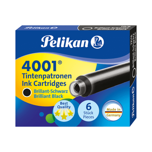 Patroane cerneala 4001 Pelikan negru, 6 buc