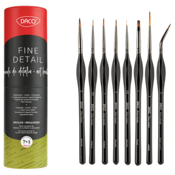 Pensule set 7+1 pentru miniatura si detaliu DACO PN297