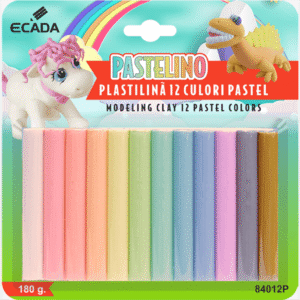 Plastilina 12 culori Pastel Ecada