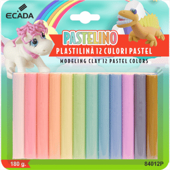 Plastilina 12 culori Pastel Ecada