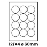 Etichete autoadezive 12 A4 buline 60 mm