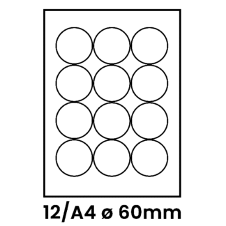 Etichete autoadezive 12 A4 buline 60 mm