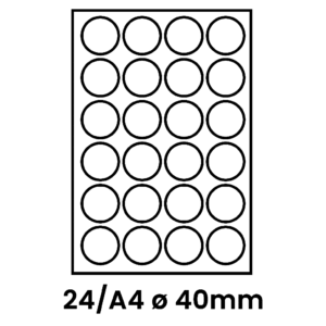 Etichete autoadezive 24 A4 buline 40 mm