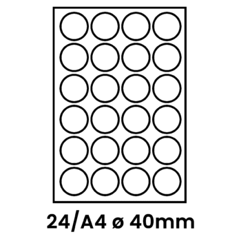 Etichete autoadezive 24 A4 buline 40 mm