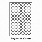 Etichete autoadezive 60 A4 buline 20 mm