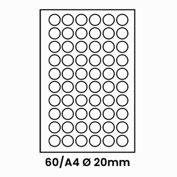 Etichete autoadezive 60 A4 buline 20 mm