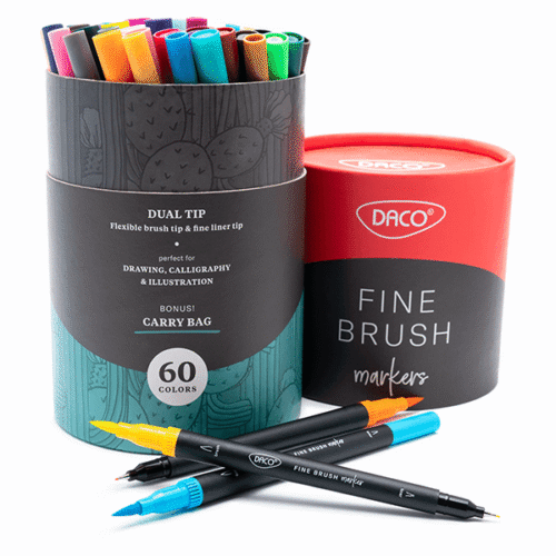 Pix liner si pensula Daco Liner Fine Brush 60 culori PX560