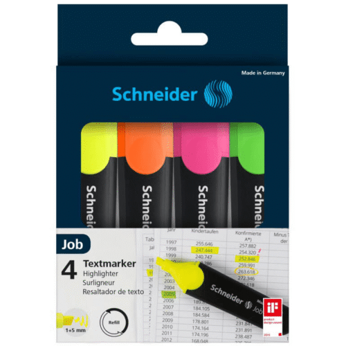 Marker evidentiator Schneider Job set 4 culori