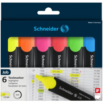 Marker evidentiator Schneider Job set 6 culori