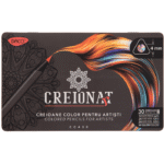 Creioane colorate cutie metalica Daco 30 buc 60 culori