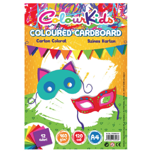 Carton colorat asortat A4 160g 12 culori 120 coli