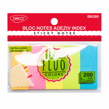 Index autoadeziv hartie 5 culori 50x20mm Daco BN300