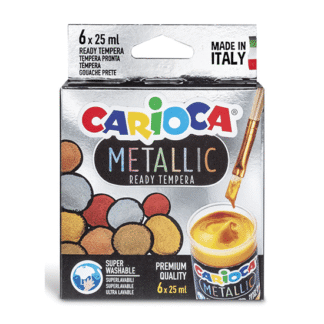 Culori tempera metalizate Carioca Metalic 6 culori