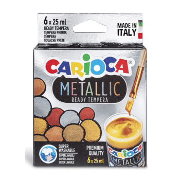Culori tempera metalizate Carioca Metalic 6 culori