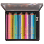 Creioane colorate cutie metalica Daco Pastel 24 culori