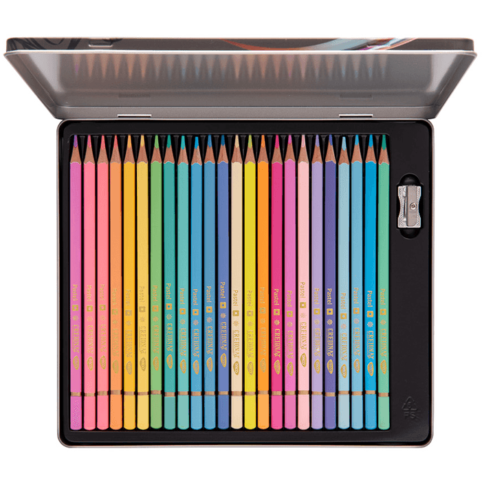 Creioane colorate cutie metalica Daco Pastel 24 culori Creioane colorate cutie metalica Daco Pastel 24 culori