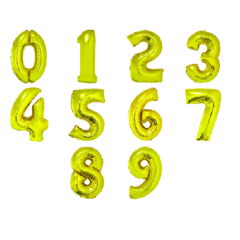 Balon folie 85 cm Auriu cifra 0-9