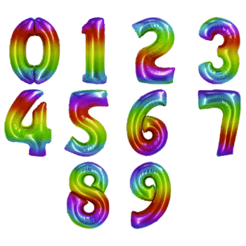 Balon folie 85 cm Curcubeu cifra 0-9