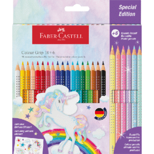 Creioane colorate Faber Castell Grip Unicorn 18+6 culori