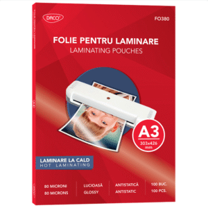 Folie laminare Daco A3 80 microni lucioasa 100 buc