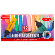 Marker evidentiator Daco 12 culori set