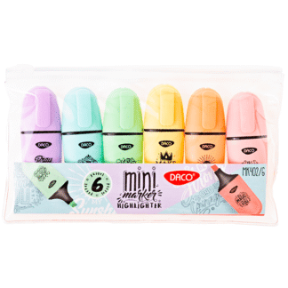 Marker evidentiator Mini Pastel Daco 6 culori set