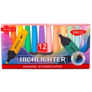 Marker evidentiator Daco 12 culori set