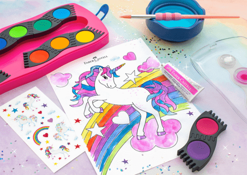 Acuarele Faber Castell Connector Unicorn 12 culori