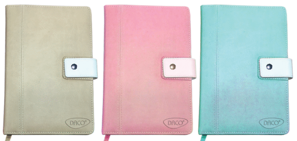 Agenda nedatata A5 160 pagini Daco AN511 - maro deschis, roz, turcoaz